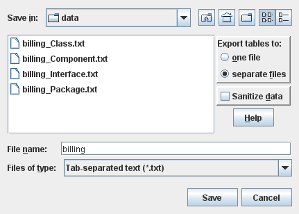 Data Export Dialog